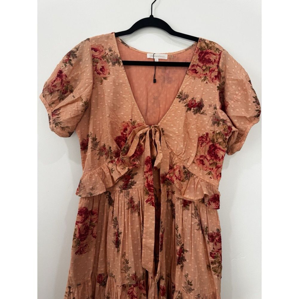 LoveShackFancy | Carlton Dress | Pink Lemonade Orange | Size 10 - Picture 4 of 9
